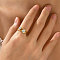 Fashionable Special-Interest 304 Stainless Steel Cubic Zirconia Finger Rings, Round, US Size 8(18.1mm)