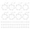 Heart 304 Stainless Steel Cabochon Setting Bracelets, with Transparent Glass Cabochons, for Link Bracelets Making, Stainless Steel Color, Tray: 10x11mm, 6-3/4 inch(17cm), 8pcs/set