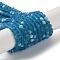 Transparent Glass Beads Strands, Faceted, Frosted, Half AB Color Plated, Rondelle, Steel Blue, 4~4.5x3.5~4mm, Hole: 1mm, about 105~110pcs/strand, 38~39cm