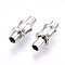 925 Sterling Silver Magnetic Clasps, Column, Platinum, 13x7x7mm, Hole: 3mm