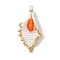 Glass Seed Beads Calla Lily Pendants, with Beass Beads & Ball Head Pins & Glass Beads, White, 43x22x11mm, Hole: 2.5mm