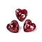 Glass Rhinestone Cabochons, Pointed Back, Faceted, Heart, Siam, 8x8x4.5mm