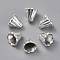 Tibetan Style Bead Cone, Cadmium Free & Lead Free, Flower, Antique Silver, Size: about 13mm long, 12mm wide, hole: 2mm, Inner Diameter: 9.5mm, 18pcs/49g