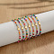7Pcs CCB Heart & Glass Seed Round Beads Stretch Bracelets, Women's Bracelets, Mixed Color, Inner Diameter: 2-3/8 inch(6cm)