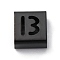 Ion Plating(IP) 304 Stainless Steel Square Slide Charms, Black, Letter B, 9x8x4mm, Hole: 3.5x8.5mm