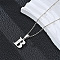 201 Stainless Steel Crystal Rhinestone Initial Pendant Necklaces, Stainless Steel Color, Non-Tarnish, Letter B, 15.75 inch(40cm)