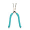 65# Steel Round Nose Pliers with Plastic Handles, Surface Plated, Jewelry Making Tools, Dark Turquoise, 17.6x9.5x1cm