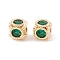 Cube Brass Cubic Zirconia Beads, Golden, Green, 6x6x6mm, Hole: 1.5mm