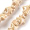 Handmade Porcelain Beads, Starfish Ceramic Beads, Wheat, 12x10.5x6mm, Hole: 2mm, about 40pcs/strand, 11.61''(29.5cm)