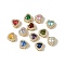 Brass Micro Pave Cubic Zirconia Beads, Heart, Rack Plating, Long-Lasting Plated, Cadmium Free & Lead Free, Real 18K Gold Plated, Mixed Color, 9.5x9.5x6.5mm, Hole: 4.5x2.5mm