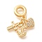 Brass Clear Cubic Zirconia Cross & Anchor & Heart European Dangle Charms, Large Hole Pendants, Real 18K Gold Plated, 26mm, Hole: 5mm