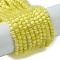 Cat Eye Beads Strands, Round, Yellow, 3mm, Hole: 0.5mm, about 130pcs/strand, 15.75''(40cm)