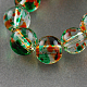 Two Tone Spray Painted Transparent Glass Bead Strands DGLA-R027-6mm-03-1