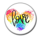 Pin de solapa de hojalata redondo plano del orgullo del color del arco iris GUQI-PW0001-034E-1