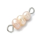 Colgantes de conector de perlas de agua dulce cultivadas naturales PALLOY-JF02264-02-3