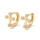 Clear Cubic Zirconia Cross Hinged Hoop Earrings for Women EJEW-P196-23G-1