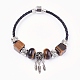 Natürliche Tigerauge Perlen Schnur Armbänder BJEW-O162-G05-1