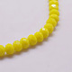 Opaque Solid Color Faceted Glass Beads Strands EGLA-J047-8x6mm-04-1