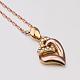 Trendy Real Rose Gold Plated Eco-Friendly Tin Alloy Czech Rhinestone Heart Pendant Necklaces NJEW-BB13882-RG-6