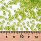 ガラスシードビーズ  トランスペアレント  ラウンド  緑黄  8/0  3mm  穴：1mm  約10000ビーズ/ポンド SEED-A004-3mm-4-3