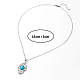 Hamsa Hand Brass Pendant Necklaces with Synthetic Turquoise UG2706-1-4