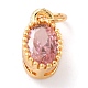 Real 18K Gold Plated Brass Inlaid Cubic Zirconia Charms ZIRC-L100-079G-07-2