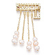 Abakus-Broschen mit natürlichen Perlen und Quasten für Damen JEWB-N001-12G-2