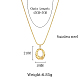 ステンレス鋼のテクスチャードリングペンダントネックレス  女性のために  18KGP本金メッキ  17.72インチ（45cm） IH1561-01-3