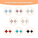 Dicosmetic 32 piezas 8 colores latón vidrio conector encantos GLAA-DC0001-15-3