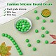 100Pcs Silicone Beads Round Rubber Bead 15MM Loose Spacer Beads for DIY Supplies Jewelry Keychain Making JX460A-2