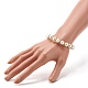 Round Shell Pearl Beaded Bracelet for Girl Women BJEW-TA00016-3