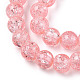 1Strand Salmon Transparent Crackle Glass Round Beads Strands X-CCG-Q001-8mm-03-3