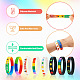 20 Stück 8 Stile Regenbogenfarben Stolz Silikon Herz Kordel Armbänder Set für Männer Frauen BJEW-TA0001-06-2
