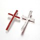 Silver Plated Cross Alloy Beads PALLOY-J506-03S-1