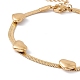 Ion Plating(IP) 304 Stainless Steel Heart Beaded Herringbone Chain Bracelet for Women BJEW-G656-05G-2