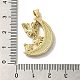 Rack Plating Brass Micro Pave Cubic Zirconia with Synthetic Opal Pendants KK-D088-19G-4
