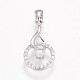 925 Sterling Silver Micro Pave Cubic Zirconia Pendants STER-F044-06P-1