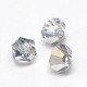 Half Silver Plated Crystal Glass Bicone Loose Beads X-GGLA-F026-C01-2