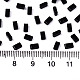 2ホールガラスシードビーズ  不透明色  長方形  ブラック  4.5~5.5x2x2~2.5mm  穴：0.5~0.8mm  約2000個/袋 SEED-S031-M-SH49-2