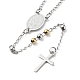 202 collane di perline rosario in acciaio inox NJEW-D060-01E-GP-4