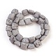 Brins de perles de pierre de lave naturelle galvanisées G-E497-H-2