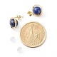 Orecchini a bottone con perle tonde di lapislazzuli naturali per le donne della ragazza EJEW-JE04666-01-4