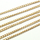 アイアン製ネックレス作り  ツイストカーブチェーン  合金カニカン付き  ライトゴールド  24.45インチ MAK-K002-07KCG-2