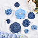 Superfindings 16 pièces tissu fleur bleu denim tissu fleurs 8 style camélia couture fleurs pour vêtements pinces à cheveux décoration bricolage costume accessoires DIY-FH0005-73-4