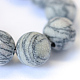 Chapelets de perle ronde en pierre de soie noire/pierre nette X-G-E334-8mm-25-4