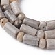Chapelets de perles de feuille d'argent en jaspe naturel G-L528-02-2