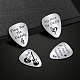 CREATCABIN 2pcs Play for Me Daddy Guitar Picks Stainless Steel Bass Acoustic Electric Rock Picks for Daddy Papa Musician Guitar Player Gifts with PU Leather Keychain 1.26 x 1 Inch AJEW-CN0001-48J-4