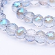 Electroplate Transparent Glass Beads Strands EGLA-E045-E01-3