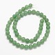 Smerigliato rotonde naturali verdi perle avventurina fili G-N0166-54-6mm-3