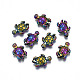 Perlas de aleación de color arco iris chapado en estante PALLOY-S180-333-1